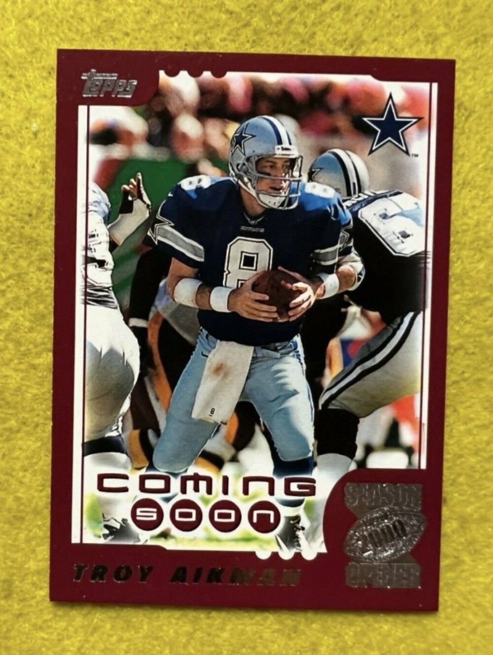Troy Aikman 2000 Topps Season Opener #181 Dallas Cowboys Football Card NM